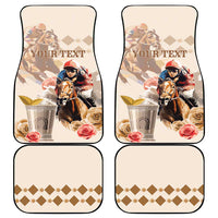Personalized Kentucky 151st Anniversary Horse Racing Car Mats Mint Julep Beige Version LT05