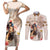 Personalized Kentucky 151st Anniversary Horse Racing Couples Matching Short Sleeve Bodycon Dress and Long Sleeve Button Shirt Mint Julep Beige Version LT05