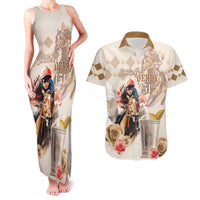 Personalized Kentucky 151st Anniversary Horse Racing Couples Matching Tank Maxi Dress and Hawaiian Shirt Mint Julep Beige Version LT05