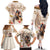 Personalized Kentucky 151st Anniversary Horse Racing Family Matching Off The Shoulder Long Sleeve Dress and Hawaiian Shirt Mint Julep Beige Version LT05