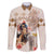 Personalized Kentucky 151st Anniversary Horse Racing Family Matching Off The Shoulder Long Sleeve Dress and Hawaiian Shirt Mint Julep Beige Version LT05
