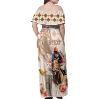 Personalized Kentucky 151st Anniversary Horse Racing Family Matching Off Shoulder Maxi Dress and Hawaiian Shirt Mint Julep Beige Version LT05