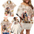 Personalized Kentucky 151st Anniversary Horse Racing Family Matching Off Shoulder Short Dress and Hawaiian Shirt Mint Julep Beige Version LT05