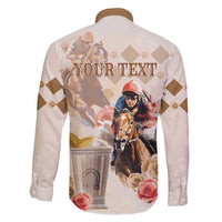 Personalized Kentucky 151st Anniversary Horse Racing Family Matching Puletasi and Hawaiian Shirt Mint Julep Beige Version LT05