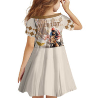 Personalized Kentucky 151st Anniversary Horse Racing Family Matching Short Sleeve Bodycon Dress and Hawaiian Shirt Mint Julep Beige Version LT05