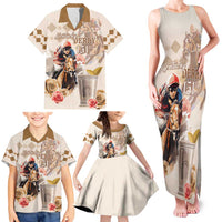Personalized Kentucky 151st Anniversary Horse Racing Family Matching Tank Maxi Dress and Hawaiian Shirt Mint Julep Beige Version LT05