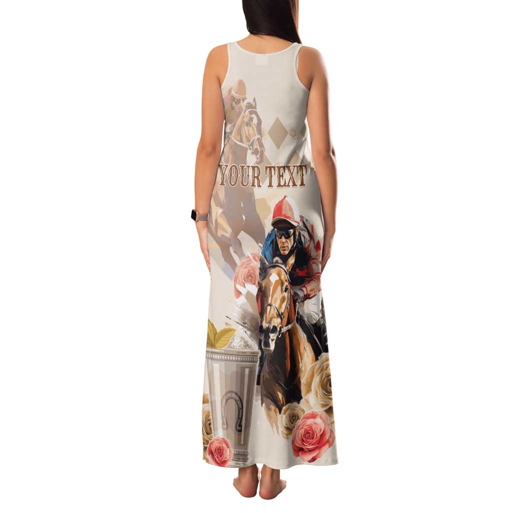 Personalized Kentucky 151st Anniversary Horse Racing Family Matching Tank Maxi Dress and Hawaiian Shirt Mint Julep Beige Version LT05