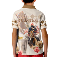 Personalized Kentucky 151st Anniversary Horse Racing Kid Polo Shirt Mint Julep Beige Version LT05