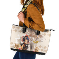 Kentucky 151st Anniversary Horse Racing Leather Tote Bag Mint Julep Beige Version LT05