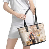 Kentucky 151st Anniversary Horse Racing Leather Tote Bag Mint Julep Beige Version LT05