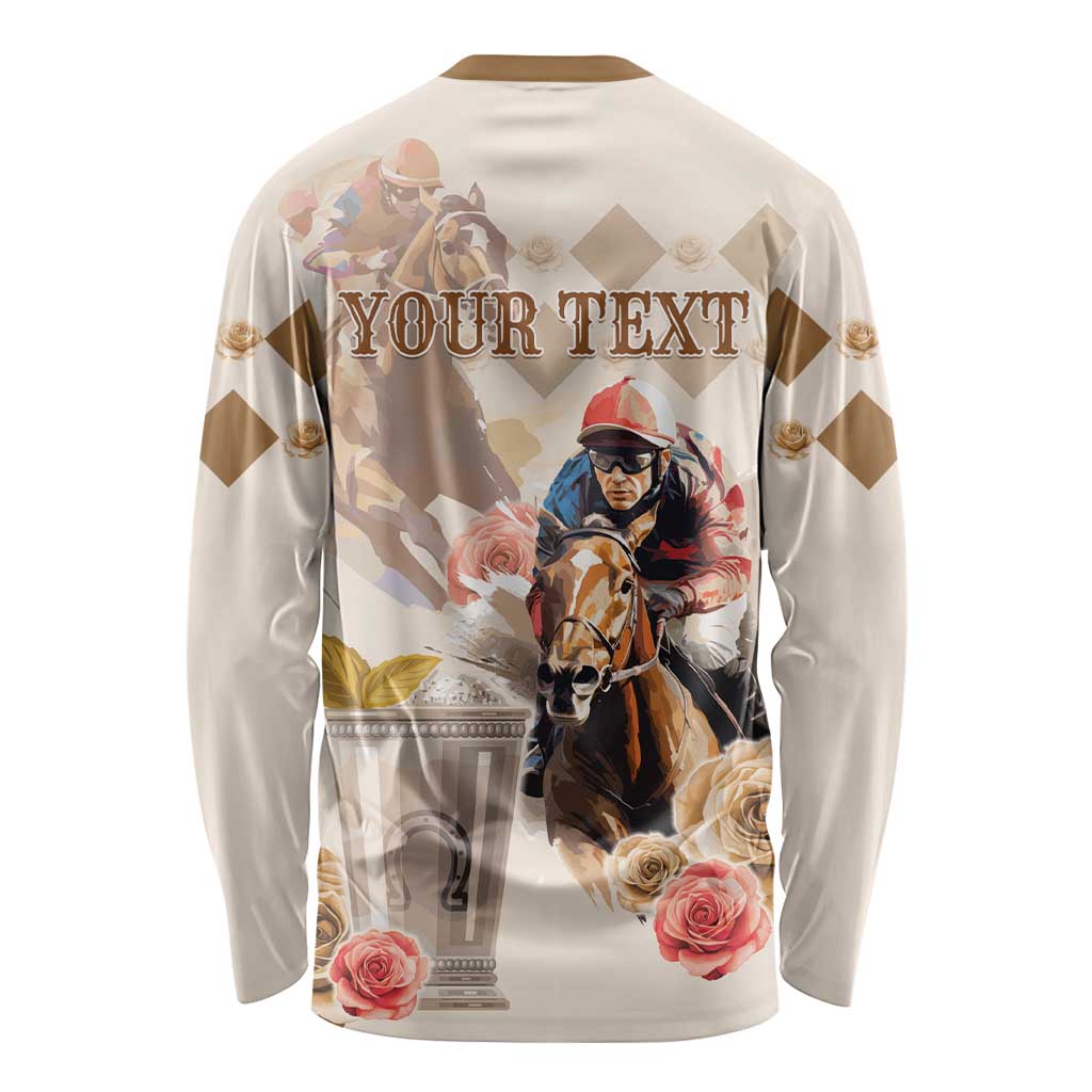 Personalized Kentucky 151st Anniversary Horse Racing Long Sleeve Shirt Mint Julep Beige Version LT05