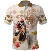 Personalized Kentucky 151st Anniversary Horse Racing Polo Shirt Mint Julep Beige Version LT05