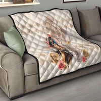 Kentucky 151st Anniversary Horse Racing Quilt Mint Julep Beige Version LT05