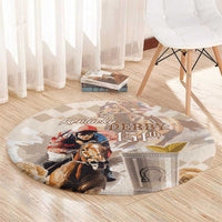 Kentucky 151st Anniversary Horse Racing Round Carpet Mint Julep Beige Version LT05