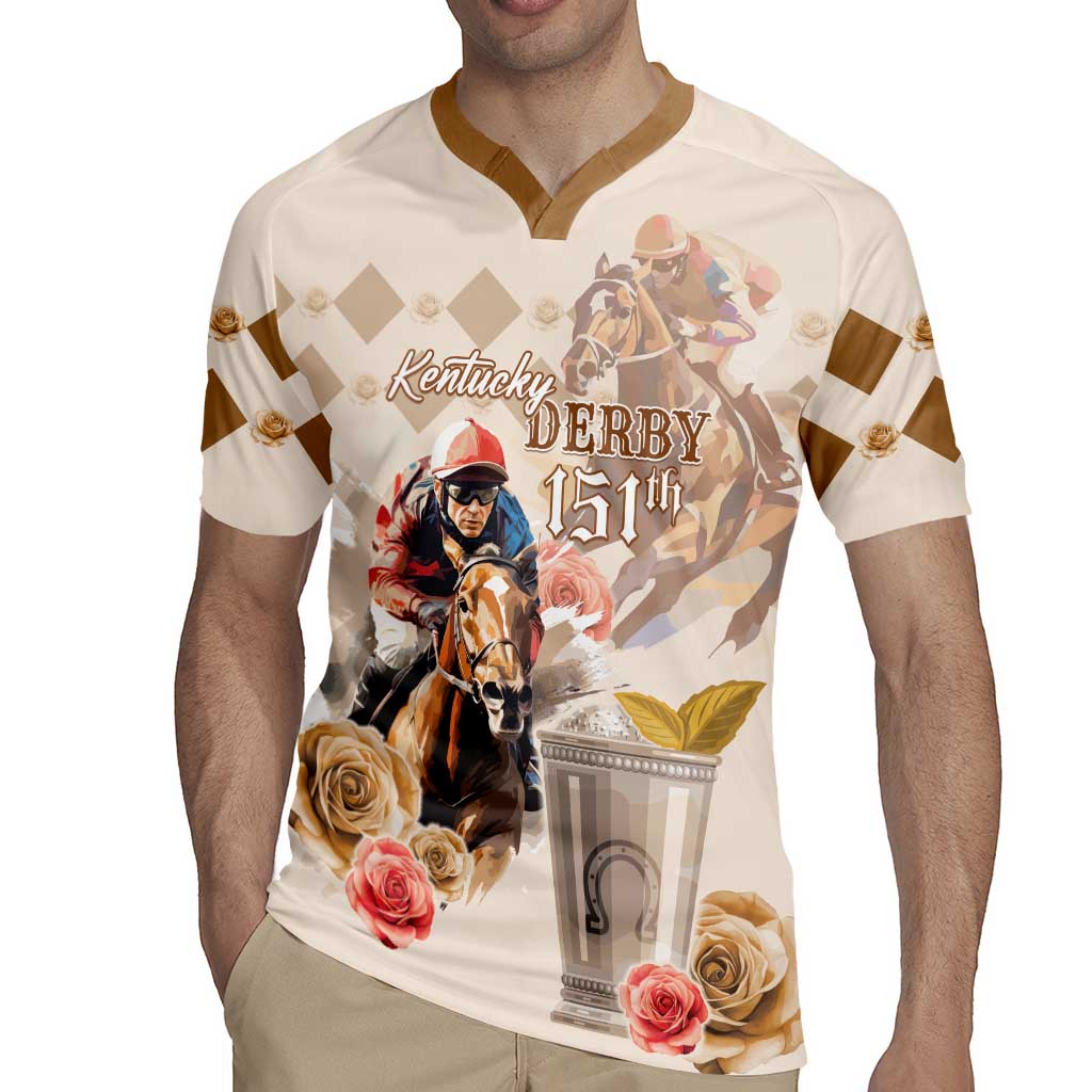 Personalized Kentucky 151st Anniversary Horse Racing Rugby Jersey Mint Julep Beige Version LT05