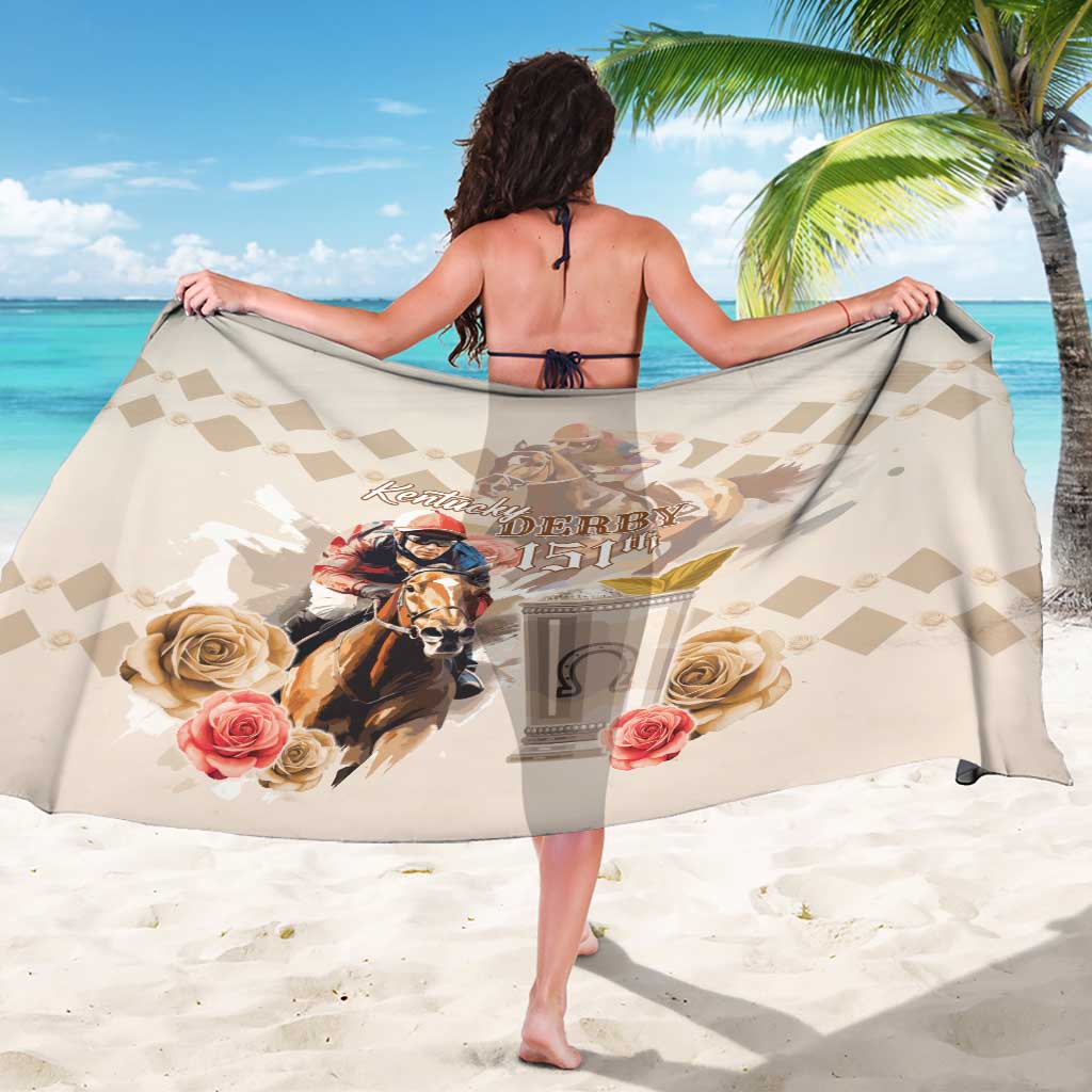 Kentucky 151st Anniversary Horse Racing Sarong Mint Julep Beige Version LT05