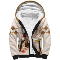Personalized Kentucky 151st Anniversary Horse Racing Sherpa Hoodie Mint Julep Beige Version LT05