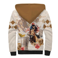 Personalized Kentucky 151st Anniversary Horse Racing Sherpa Hoodie Mint Julep Beige Version LT05