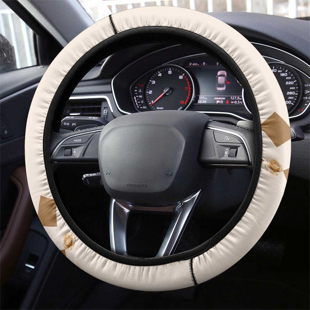 Kentucky 151st Anniversary Horse Racing Steering Wheel Cover Mint Julep Beige Version LT05