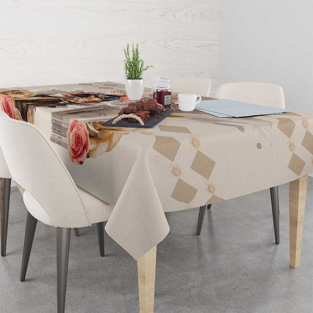 Kentucky 151st Anniversary Horse Racing Tablecloth Mint Julep Beige Version LT05