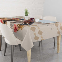 Kentucky 151st Anniversary Horse Racing Tablecloth Mint Julep Beige Version LT05