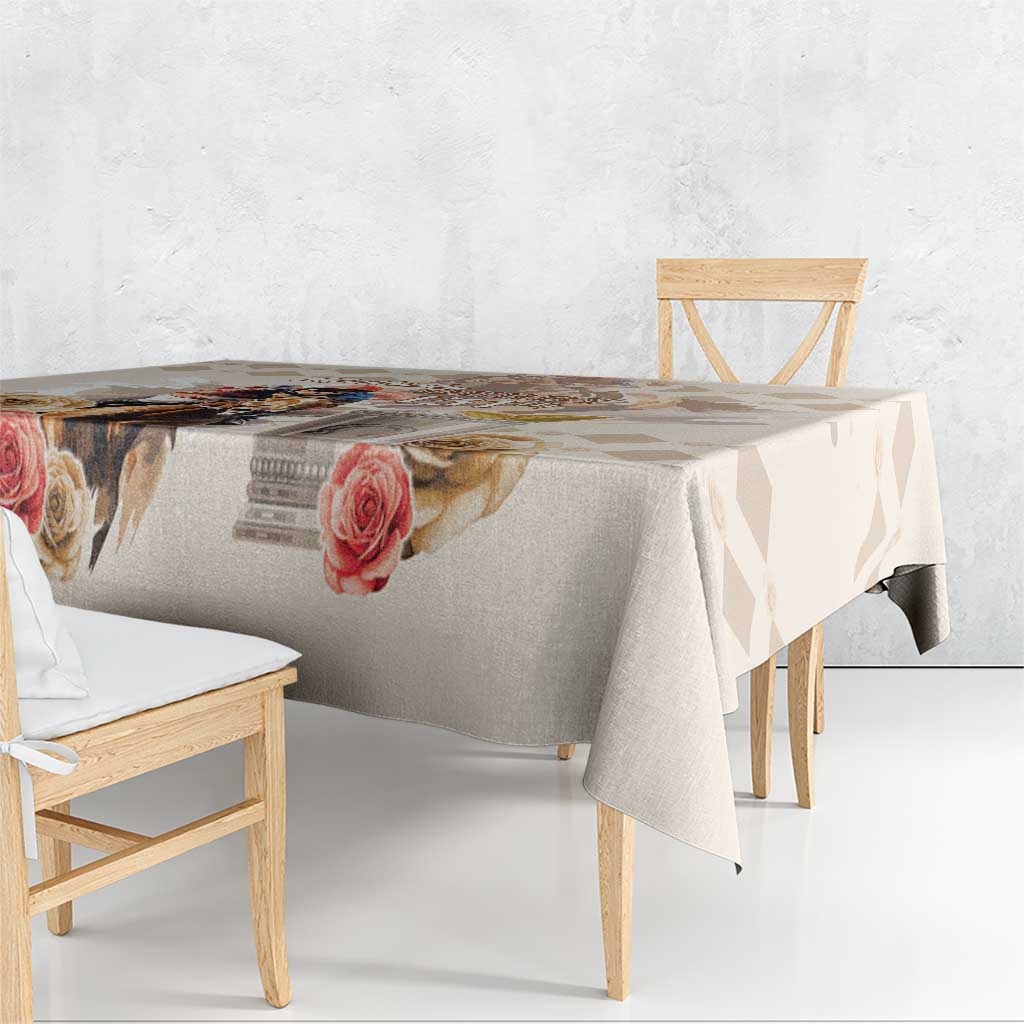 Kentucky 151st Anniversary Horse Racing Tablecloth Mint Julep Beige Version LT05