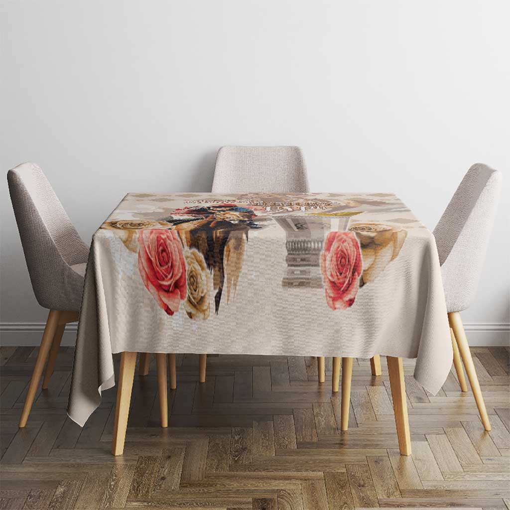 Kentucky 151st Anniversary Horse Racing Tablecloth Mint Julep Beige Version LT05