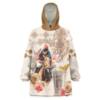 Personalized Kentucky 151st Anniversary Horse Racing Wearable Blanket Hoodie Mint Julep Beige Version LT05