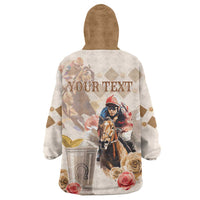 Personalized Kentucky 151st Anniversary Horse Racing Wearable Blanket Hoodie Mint Julep Beige Version LT05