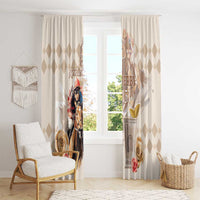 Kentucky 151st Anniversary Horse Racing Window Curtain Mint Julep Beige Version LT05