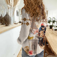 Personalized Kentucky 151st Anniversary Horse Racing Women Casual Shirt Mint Julep Beige Version LT05