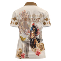 Personalized Kentucky 151st Anniversary Horse Racing Women Polo Shirt Mint Julep Beige Version LT05