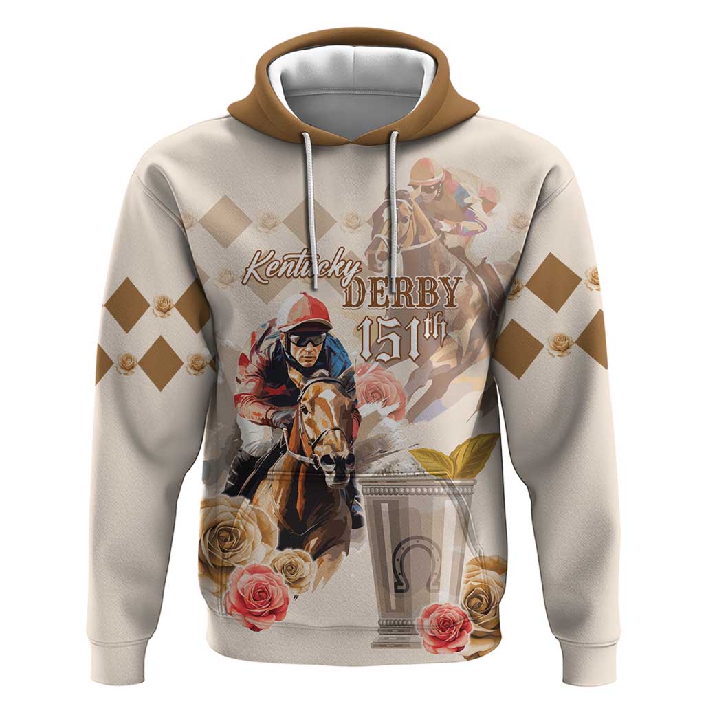 Personalized Kentucky 151st Anniversary Horse Racing Zip Hoodie Mint Julep Beige Version LT05