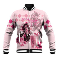 Personalized Kentucky Horse Racing Baseball Jacket 151st Anniversary Mint Julep Pink Version LT05