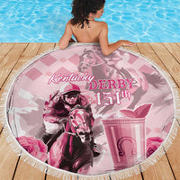Kentucky Horse Racing Beach Blanket 151st Anniversary Mint Julep Pink Version LT05