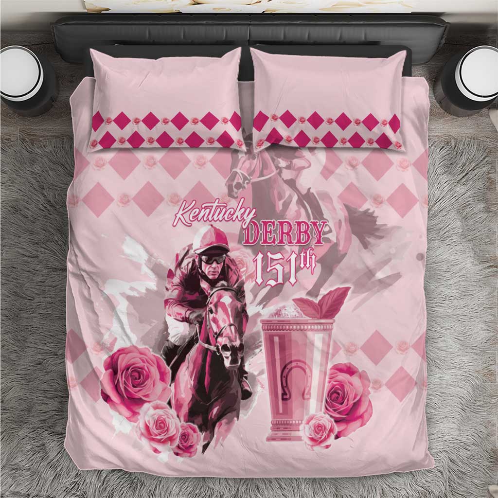 Kentucky Horse Racing Bedding Set 151st Anniversary Mint Julep Pink Version LT05