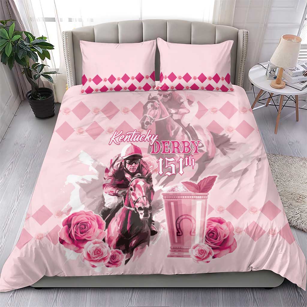 Kentucky Horse Racing Bedding Set 151st Anniversary Mint Julep Pink Version LT05