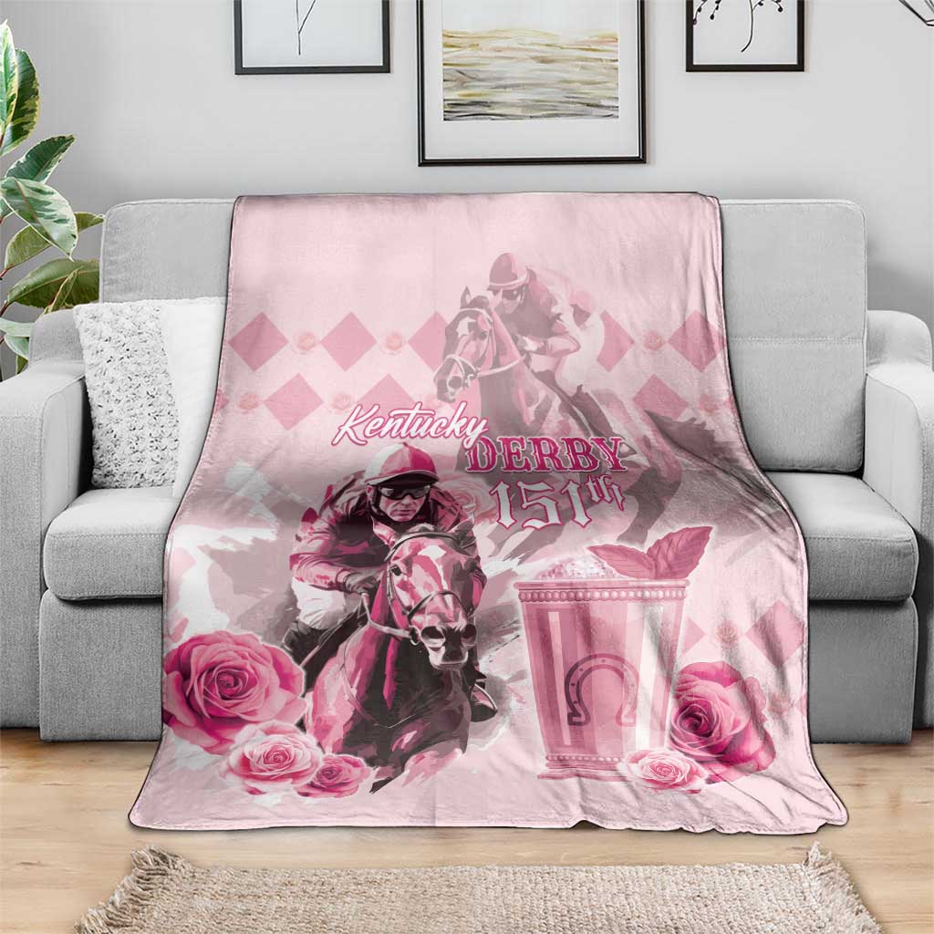 Kentucky Horse Racing Blanket 151st Anniversary Mint Julep Pink Version LT05