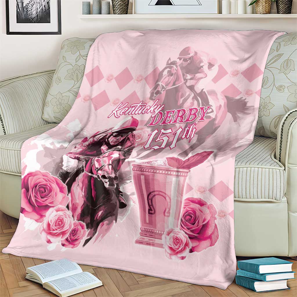 Kentucky Horse Racing Blanket 151st Anniversary Mint Julep Pink Version LT05