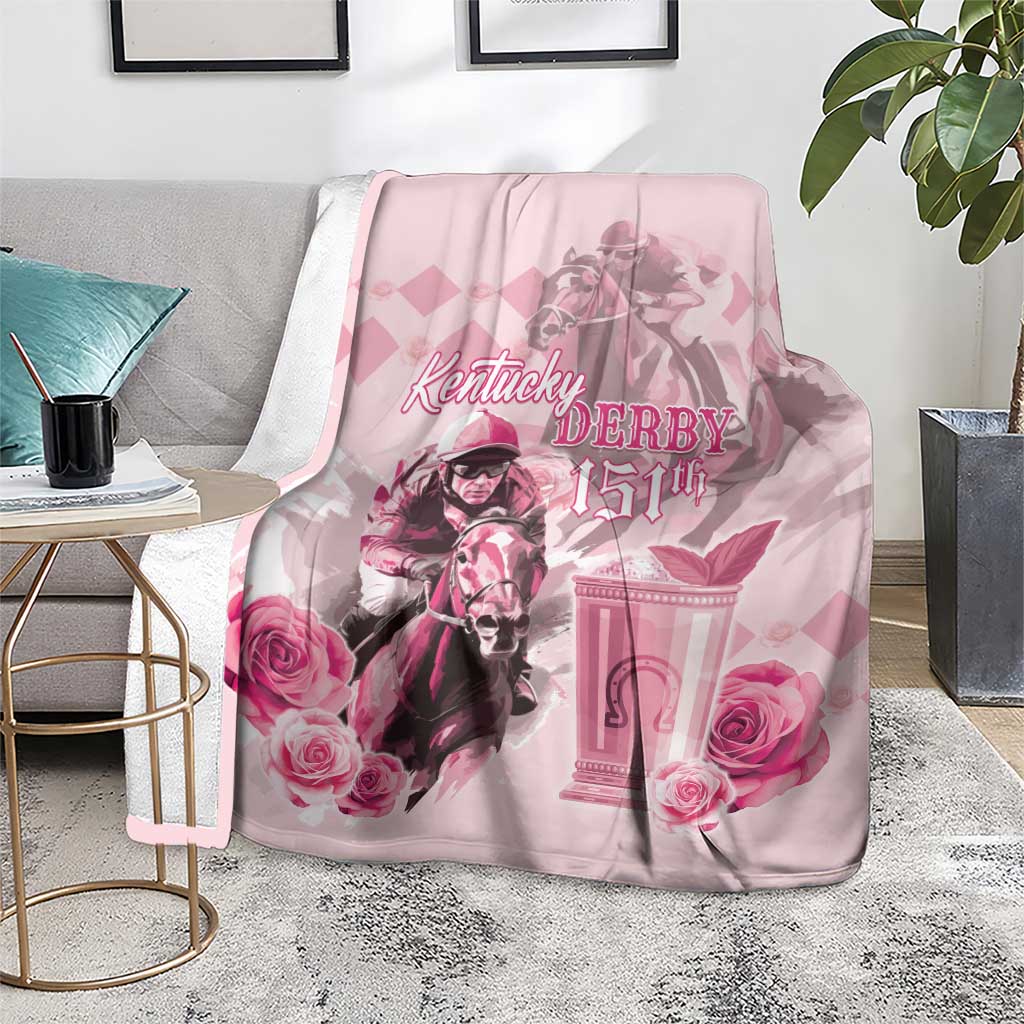 Kentucky Horse Racing Blanket 151st Anniversary Mint Julep Pink Version LT05