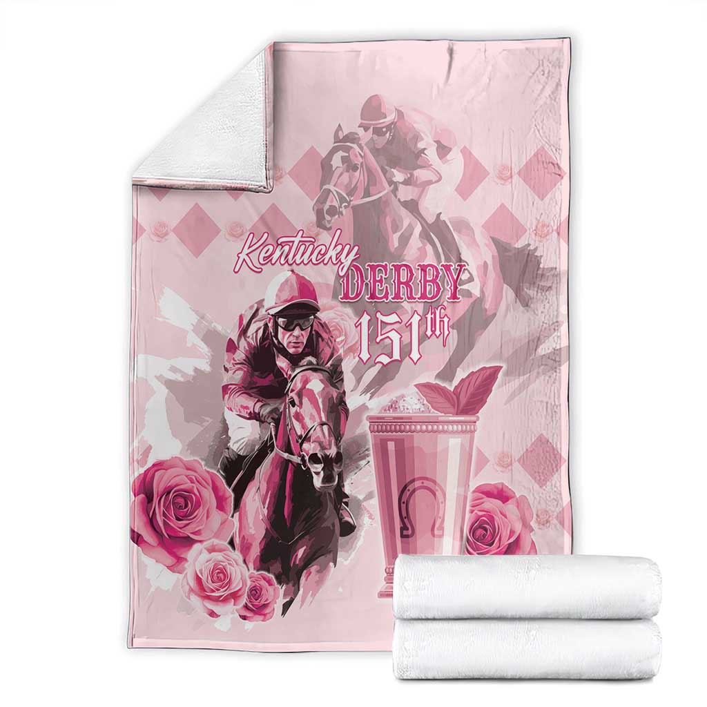 Kentucky Horse Racing Blanket 151st Anniversary Mint Julep Pink Version LT05