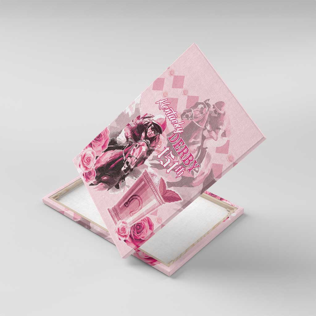 Kentucky Horse Racing Canvas Wall Art 151st Anniversary Mint Julep Pink Version LT05