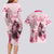 Personalized Kentucky Horse Racing Couples Matching Long Sleeve Bodycon Dress and Hawaiian Shirt 151st Anniversary Mint Julep Pink Version LT05