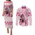 Personalized Kentucky Horse Racing Couples Matching Puletasi and Long Sleeve Button Shirt 151st Anniversary Mint Julep Pink Version LT05