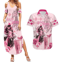 Personalized Kentucky Horse Racing Couples Matching Summer Maxi Dress and Hawaiian Shirt 151st Anniversary Mint Julep Pink Version LT05