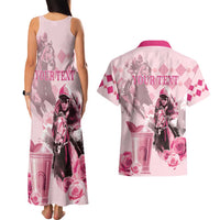 Personalized Kentucky Horse Racing Couples Matching Tank Maxi Dress and Hawaiian Shirt 151st Anniversary Mint Julep Pink Version LT05