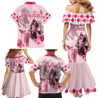 Personalized Kentucky Horse Racing Family Matching Mermaid Dress and Hawaiian Shirt 151st Anniversary Mint Julep Pink Version LT05