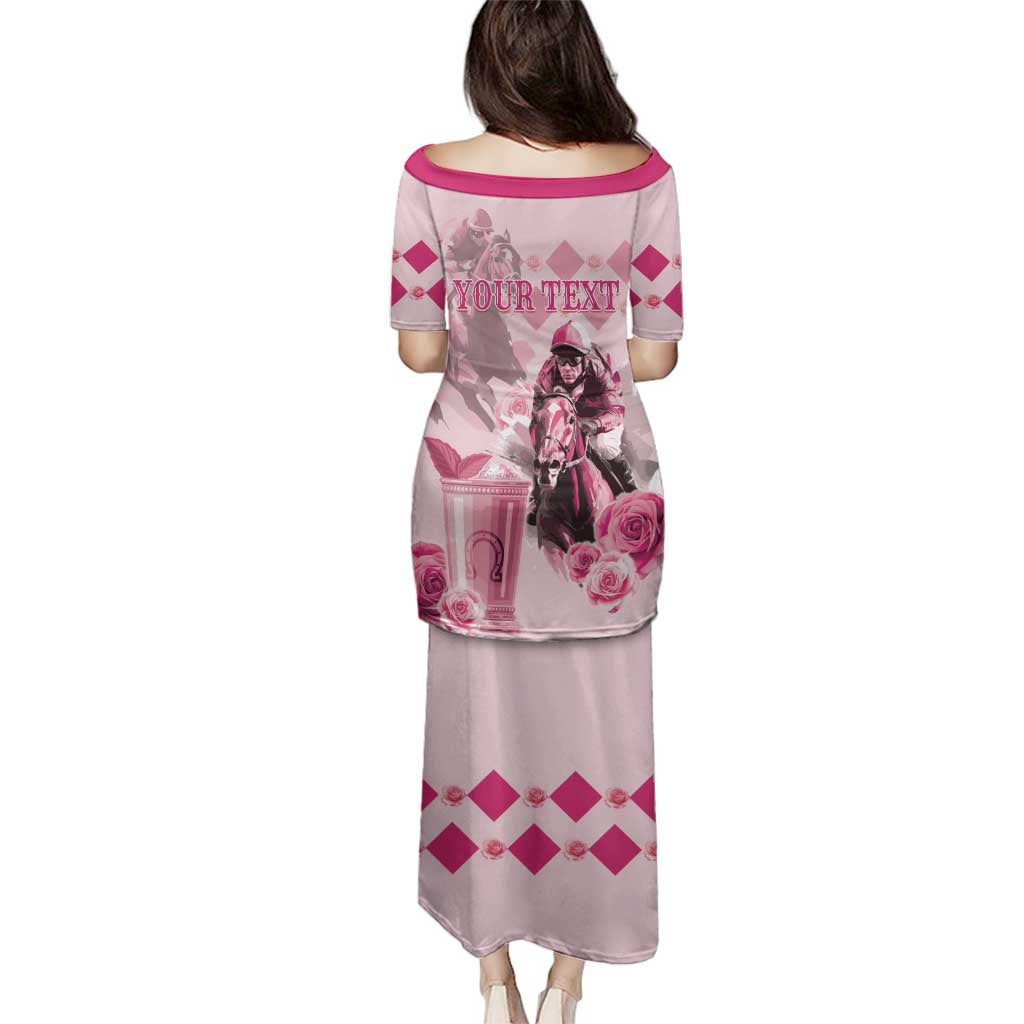 Personalized Kentucky Horse Racing Family Matching Puletasi and Hawaiian Shirt 151st Anniversary Mint Julep Pink Version LT05