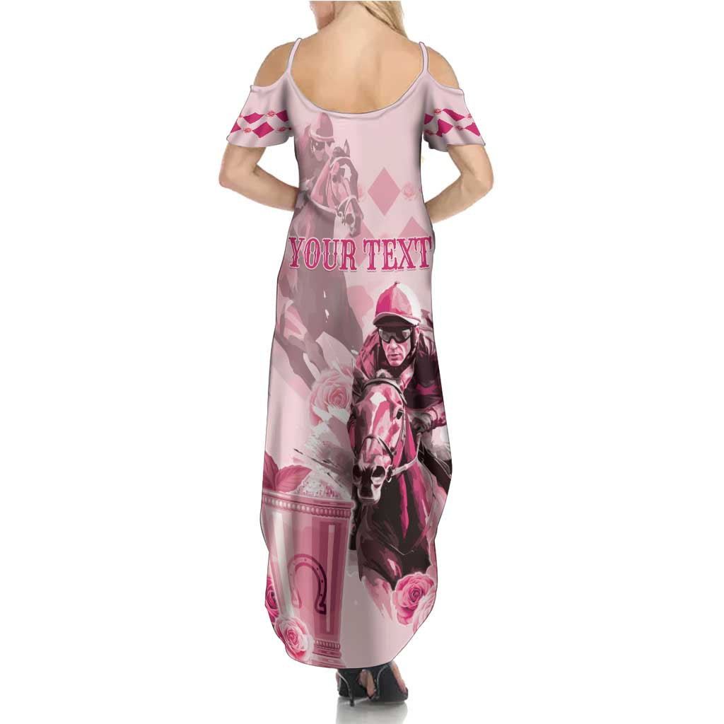 Personalized Kentucky Horse Racing Family Matching Summer Maxi Dress and Hawaiian Shirt 151st Anniversary Mint Julep Pink Version LT05