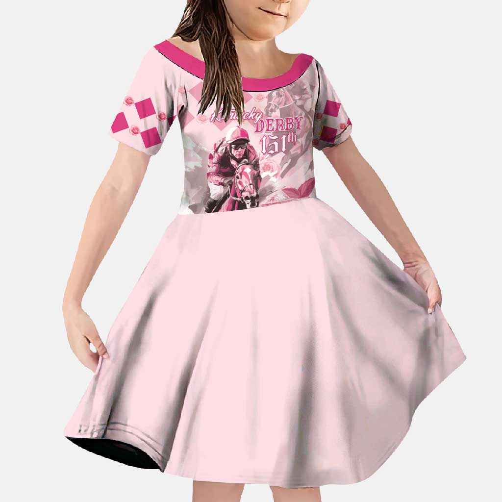 Personalized Kentucky Horse Racing Family Matching Tank Maxi Dress and Hawaiian Shirt 151st Anniversary Mint Julep Pink Version LT05